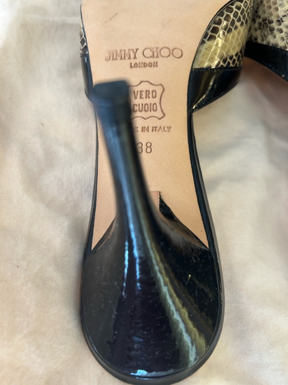 Vintage Jimmy Choo leather Snakeskin print with dust bag ✨HOST PICK✨thank you! - Picture 3 of 11